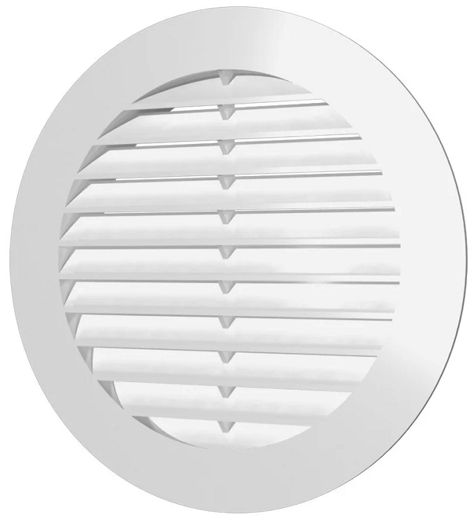 Решетка вентиляционная круглая A10RK AURAMAX d130 с фланцем белая d100                                                                                                                                  