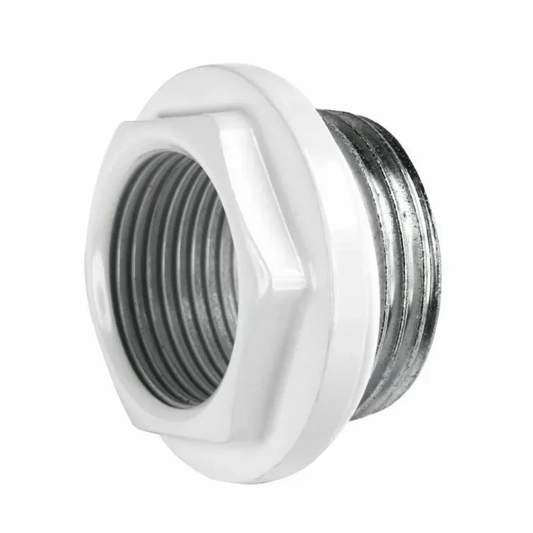 Радиаторная пробка левая проходная на Ду20 белая ( под алюм. радиатор)                                                                                                                                  