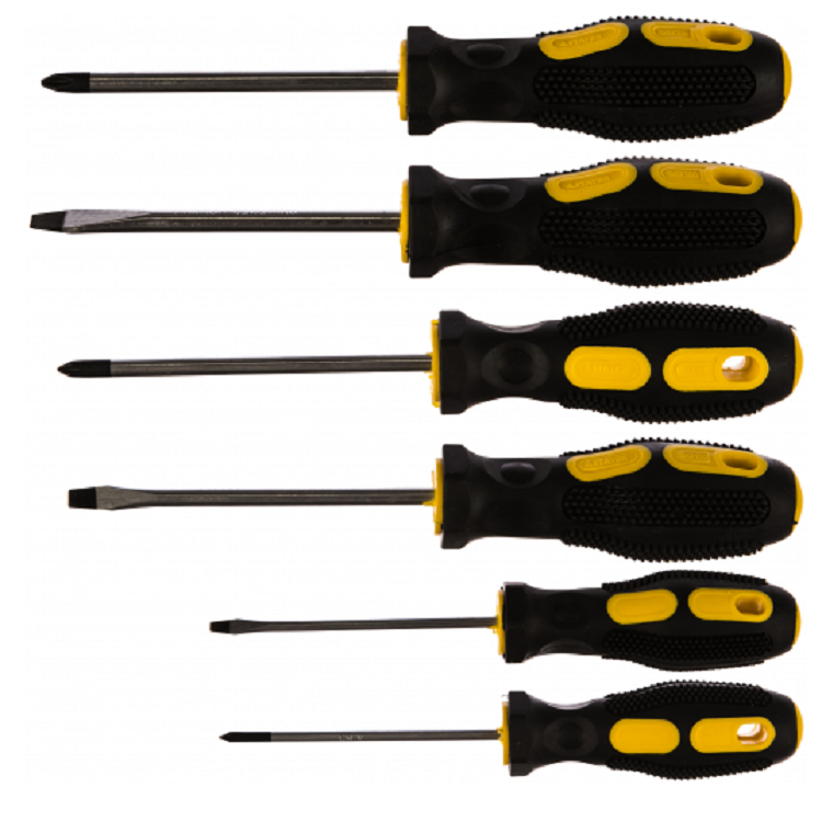 Набор STAYER "MASTER" Отвертки слесарные, двухкомп.рукоятка, магнитный наконечник, 6шт.(2513-Н6_z01)                                                                                                    