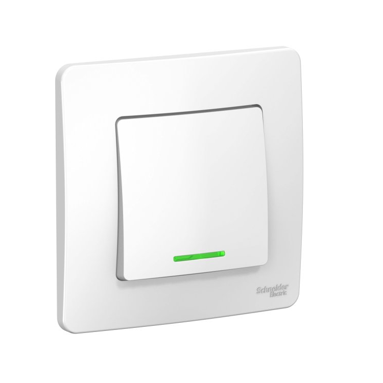 Выключатель 1-кл. СП Blanka 10А IP20 250В с подсветкой бел. BLNVS010111                                                                                                                                 