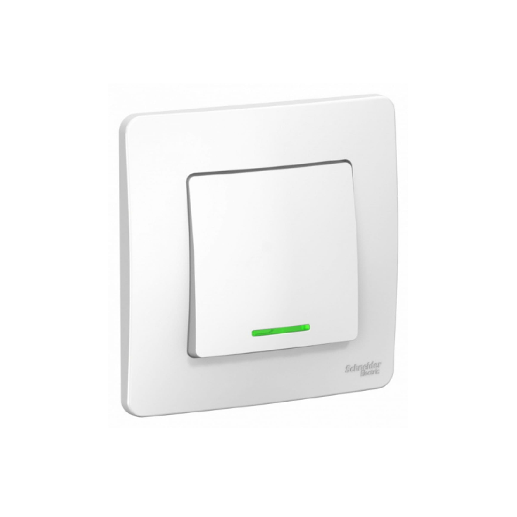 Переключатель проходной 1-кл. СП Blanca 10A IP20 250В с подсветкой бел. BLNVS010611                                                                                                                     