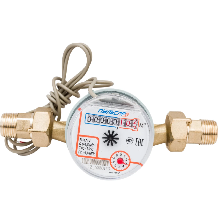 Счетчик для воды "Пульсар" Ду15 L=110мм в комплекте                                                                                                                                                     