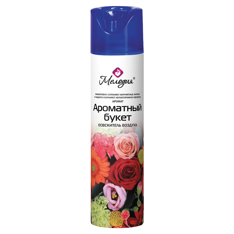 Освежитель воздуха аэрозольный 300мл BRABIX/МЕЛОДИЯ "АРОМАТНЫЙ БУКЕТ"                                                                                                                                   