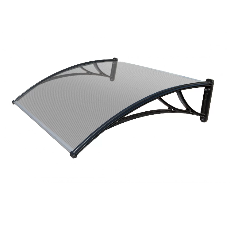 Козырек Krovent прозрачный с черн. кроншт. 1500 мм                                                                                                                                                      