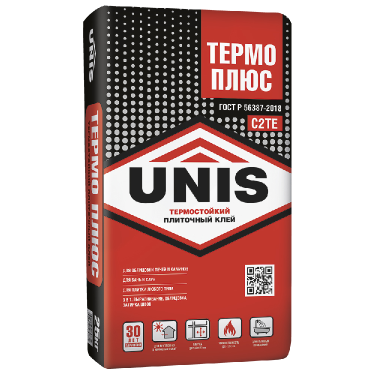 Клей для плитки "ЮНИС Термо плюс" 25кг                                                                                                                                                                  