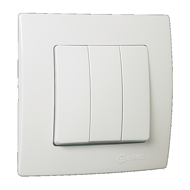 Выключатель MAKEL Lilium Natural Kare с/у 3-кл. белый 250В 10А 32001091                                                                                                                                 
