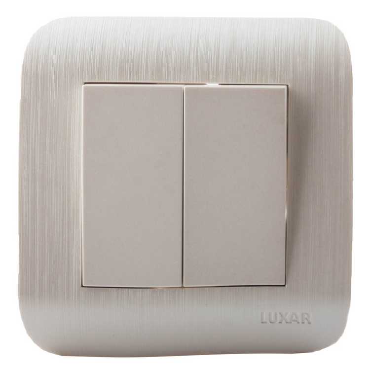 Выключатель LUXAR Deco с/у 2-кл. белый с рифленой рамкой, 250В 10А (10.011.01)                                                                                                                          