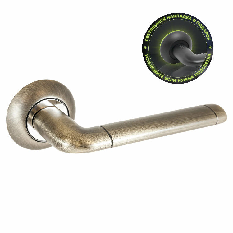 Комплект ручек АЛЛЮР АРТ "ПОЛО" MAB (1530) мат.бронза С НАКЛАДКОЙ (10920)                                                                                                                               