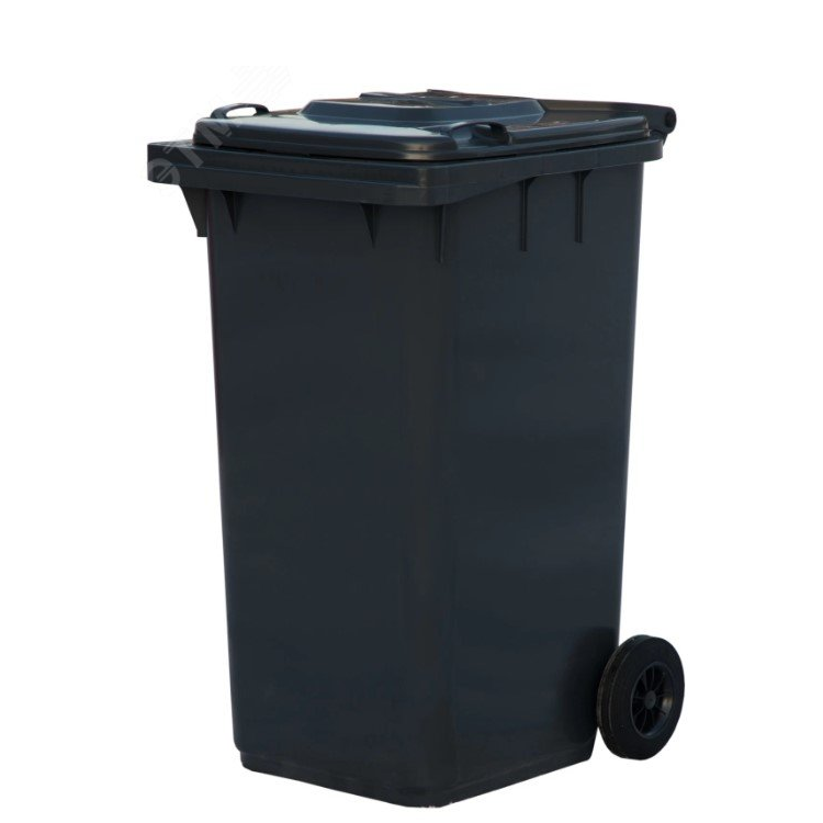 Мусорный контейнер 240 литров серый                                                                                                                                                                     