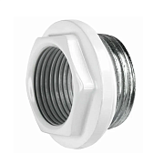 Радиаторная пробка левая проходная на Ду20 белая ( под алюм. радиатор)                                                                                                                                  