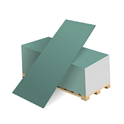 Гипсокартоновый лист влагостойкий 9,5х1200х2500мм Danogips                                                                                                                                              