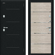 Дверь ДС Bravo Thermo-2 Лайн (104/Б0) Cappuccino Veralinga IMP-6/Букле черное 205*86 Левая(033-1804)                                                                                                    