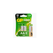 Батарейка щелочная GP LR6 (AA) Super Alkaline 1.5B бл./2 (15A-2CR2)                                                                                                                                     
