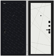 Дверь ДС Bravo R-3 Кьюб (30/Г5) Total Black/Super White/Лунный камень RBE 205*86 Левая                                                                                                                  