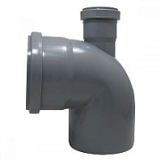 Отвод 90 град. ПП серый 110 с отводом ДУ 50 фронтально вверх                                                                                                                                            