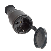 Разъем штепсельный с заземл.каучук 16А 250В IP44(еврослот) UNIVersal 602228                                                                                                                             