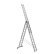 Лестница алюминиевая 3-х секц. 12 ступеней (арт 5312) высота 3,38/5,6/7,86м                                                                                                                             
