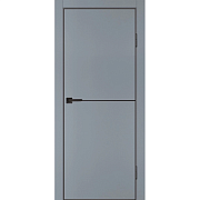 Дверь P-19 черный молдинг PET, кромка ABS черная c 4-х ст. Серый матовый размер 200 х 80 см.                                                                                                            